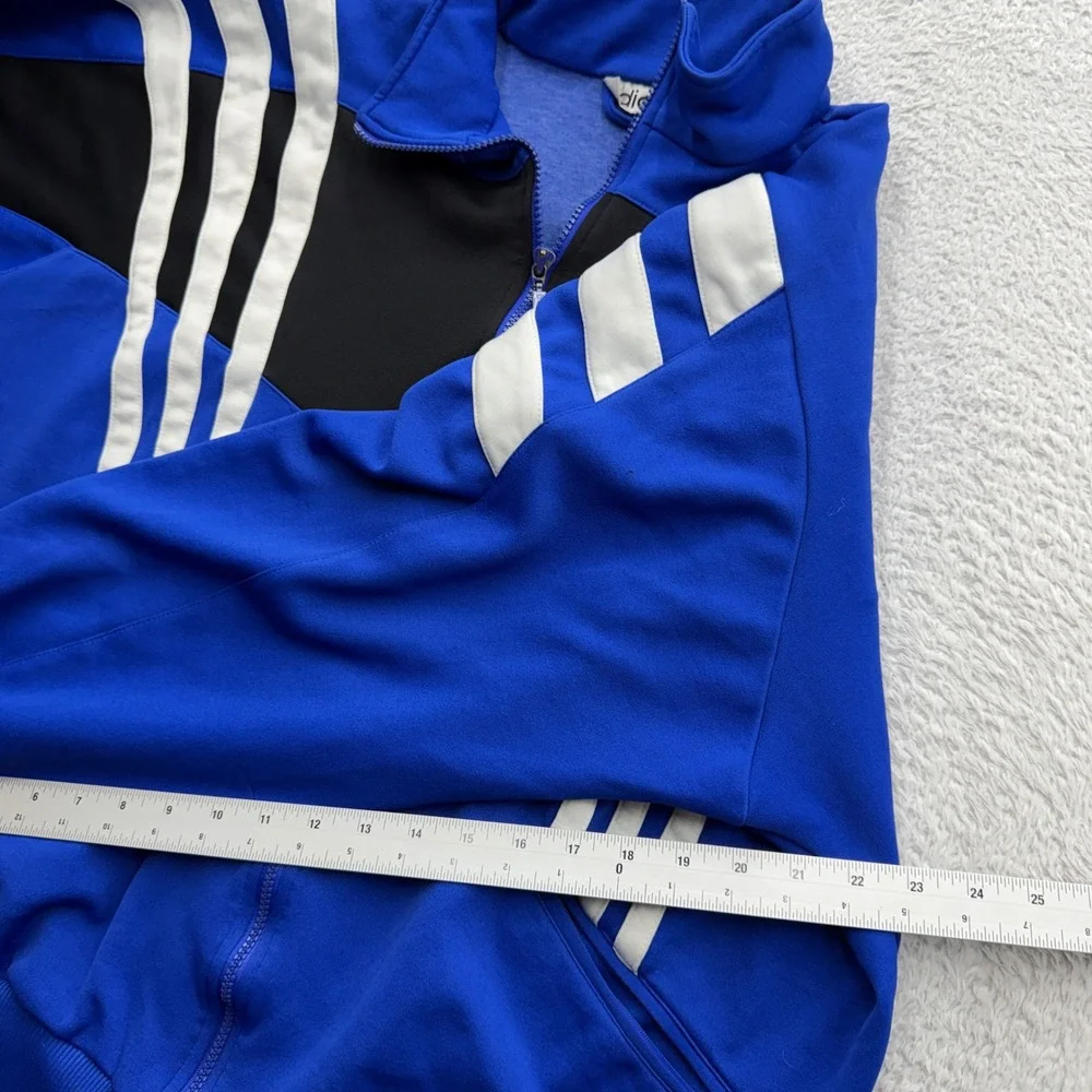 Vintage Adidas Men Blue Black Colorblock 3-Stripe Full Zip Track Jacket 90s L